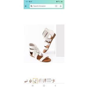 New Size 6.5 White Dream Pairs Elastica-8 Elastic Ankle Strap Sandals Su…